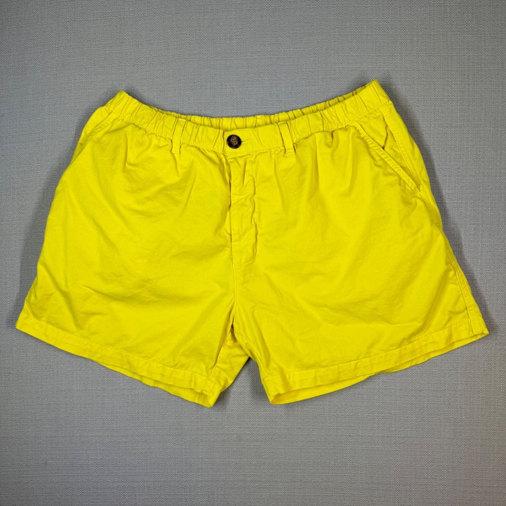 Chubbies Mens Shorts Yellow Elastic Waist 5" Inseam Size XL